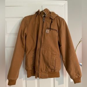 Carhartt women’s loose fit washed duck Sherpa lined jacket, size small